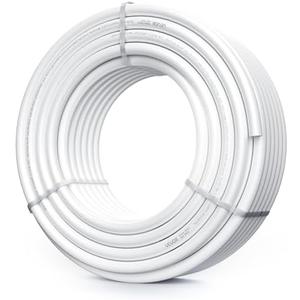 VEVOR PEX Pipe 3/4 Inch, 100 Feet Non-Oxygen Barrier PEX-A Flexible Pipe Tubing for Potable Water, for Hot/Cold Water & Easily Restore, Plumbing Applications with Free Cutter,White