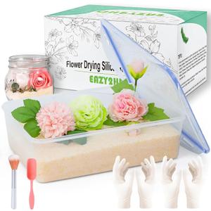 Eazy2hD Silica Gel Flower Drying Crystals Desiccant 5LBS with Sealed Container & Gloves for Wedding Flowers Bouquet Preservation Kit Eazy2hD Silica Gel Flower Drying Crystals Desiccant 5LBS with Sealed Container & Gloves for Wedding Flowers Bouquet Preservation Kit