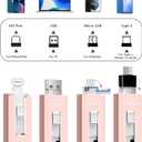 256GB USB Flash Drive for Phone and Pad, High Speed External USB Thumb Drives - Photo Storage Memory Stick for Save More Photos and Videos (Pink, 256GB)