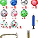 Huoety 9'' Inflatable Christmas Ornaments (15-Pack) | Large Outdoor Decor Balls for Yard, Patio & Tree | Festive Holiday Party Decorations