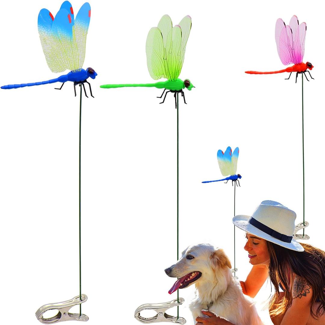 3 x sntxmy Fake Dragonfly Clip, Realistic Dragon Fly Clips Bugs Repe Llent.