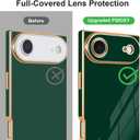 Designed for iPhone Air Case Rectangle, Works with Magnetic Wireless Charging, Full Lens Protection, Flexible TPU Electroplated Edge for Women Men Phone Case for iPhone Air Green (Air 6.5inch)