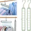 Hangers Space Saving - Plastic Collapsible Hanger Organizer for Shirt - Closet Hangers Space Saver with 9 Holes - Magic Foldable Clothes Hangers Space Saving for Wardrobe, 2 Pcs