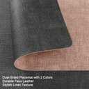 Myir JUN Placemats Set of 4, Dual Sided Faux Leather Indoor/Outdoor Mats - Square, Non-Slip, Washable (Gray Pink)