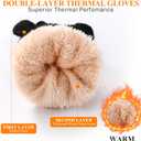 Winter Gloves women - Gloves for Cold Weather Thermal Womens Glove Touch Screen Elastic Vertical Stripe Fleece Liner Knit Glove for Women Men- 1 Black (Black)