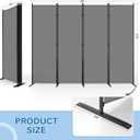 AKTOP 4 Panel Room Divider, 6FT Portable Wall Divider for Room Separation, 88" W Fabric Partition Room Dividers and Folding Privacy Screens, Freestanding Room Separators for Home Office Bedroom, Grey