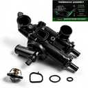 Upgrade Jounrey/Compass/Patriot Engine Coolant Thermostat Housing Assembly Kit Compatible with 2007-2017 Patriot/Compass | 2009-2020 Journey | 2007-2009 Caliber & More Replaces 902-319, 68003582AB