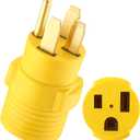 Kanayu 50amp Welder Adapter Compatible with Nema 14-50p Male to 6-50r Female, 50 Amp 4 Prong to 3 Prong Welder Power Adapter, Ev Charger Power Cord (Yellow)