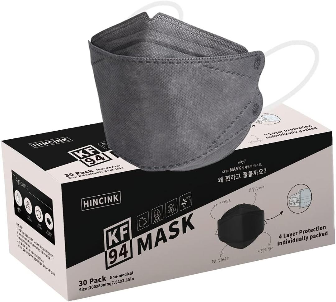 KF94 Face Masks for Adults, Individually Wrapped, 30 Pack Masks, Unisex