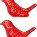 Glass birds red 2 Pieces