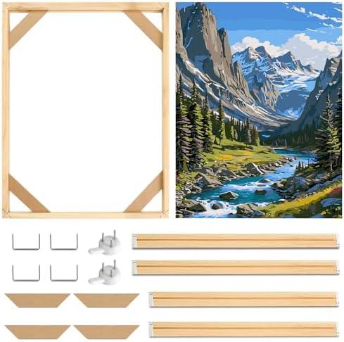 Set of 2 Pack, DIY Solid Wood Canvas Frame Kit 9.84 x13.77 Inch (25x35cm)-Easy to Assemble Canvas Stretching System Frame for 12x16inch Diamond Painting Frames