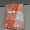 Fall Cotton Orange and White Plaid Rug - 27.5 x 43 Inches, Hand-Woven Indoor/ Outdoor Layered Cotton Blend Buffalo Plaid Rug, Washable Front Door Mat, Perfect for Porch, Living Room, Entryway