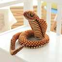 Stuffed Cobra Snake Animal Plush Toy 44 Inches Realistic Long Qamra The Queen Cobra Animal Stuffed Plushies Naja Nivea Cape Cobra Python Stuff Dolls Gift for Children Kids Boys Girls, 44Inches
