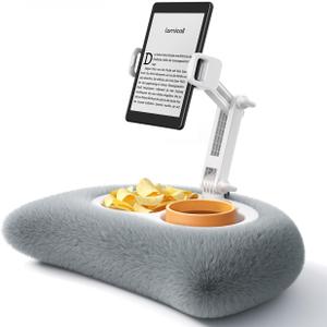 Lamicall Tablet Kindle Pillow Holder for Bed - [360 Adjustable Arm][Snack Bowl] iPad Lap Holder, Mother Day Kindle Accessories for Reading in Bed, iPad Stand for 4.7-13" Tablet, E-Reader, iPhone
