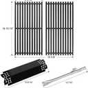 Hisencn Grill Parts for Nexgrill 2 Burner Nexgrill 720-0864 720-0864R Gas Grill Models, Porcelain Steel Heat Plate and Burner, Cast Iron Grill Grates
