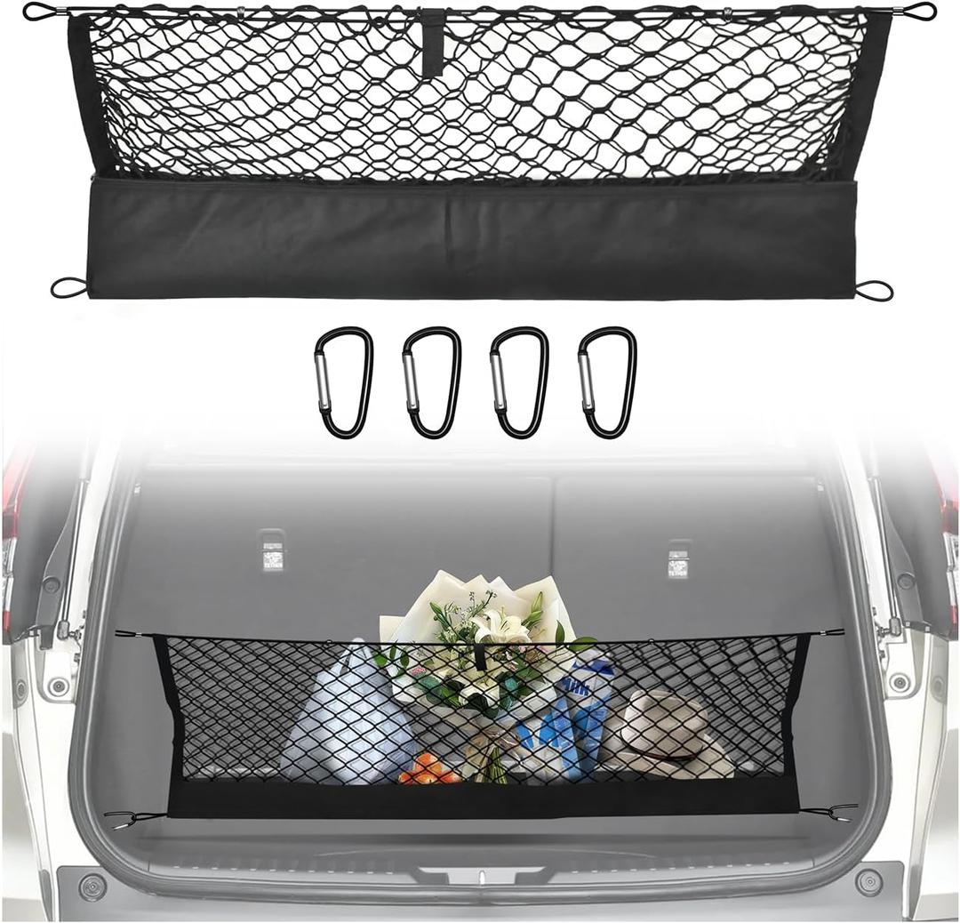 Envelope Style Truck Bed Cargo Net Compatible with Honda CRV 2025 2024 2023,Highly Elastic Truck Cargo Net for Honda CRV Accessories, Upgraded Storage Bag & Heavy Duty Carabiners