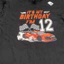 It's My 12th Birthday Boy Race Car Racing 12 Years Old Comfort Colors Adult Heavyweight T-Shirt Largew