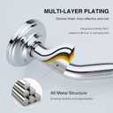 8 Inch Polished Chrome S Shaped Curved Shower Arm, Stainless Steel Gooseneck Shower Head Pipe, Wall Mounted Rain Angled Shower Neck with Flange