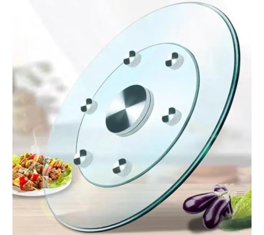 30.7 inch Lazy Susan for Table Top Tempered Glass Rotating Serving Tray for Dining Table, Kitchen Lazy Susan Organizer Spinning Rotating Food Server Party Centerpieces Heavy Duty