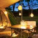 ROSHWEY Solar Lantern, 2 Pack Outdoor Lanterns with 30 LED Waterproof Garden Decor Patio Solar Lights Outdoor Decorative Backyard Outdoor Hanging, Warm Light