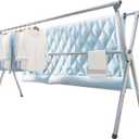 Clothes Drying Rack 63 Inches Folding Indoor Outdoor, Drying Rack Clothing Collapsible, Foldable Portable Laundry Drying Rack, Heavy Duty Laundry Hanger Dryer Rack, with 20 Hooks 12 Clips