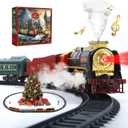Electric Train Set with Smoke, Sound and Lights, Train Track Toy with Glowing Passenger Carriages for Toddlers and Kids, for Boys and Girls