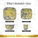 222 Fifth Adelaide Yellow 16-Piece Floral Porcelain Dinnerware Set | Microwave and Dishwasher Safe Dining Set for 4 | Stackable & Chip-Resistant Plates Bowls and Cups | Gift for Housewarming & Wedding