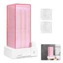 Automatic Cotton Pad Holder, Square Press Out Cosmetic Cotton Makeup Removers Pad Holder, Makeup Cotton Organizer Container Dispenser Storage Display Rack(Pink)