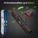 Padded Snowboard Bag, Waterproof Snowboard Travel Bags for Air Travel Flying - 1680D Reinforced, with Mesh Pocket, Ski Pole Pocket