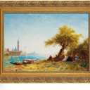 Ornate Plein Air Frame for 16x24 Stretched Canvas Prints, 2.4 DIY Vintage Gold Solid Wood Art Frames for Portraits Wedding Family Animal Memorial Oil Paintings, No Cover & Back