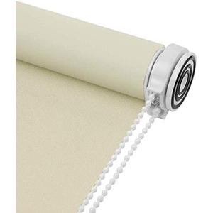 Skansen Tension Roller Blinds Blackout Fabric Custom Made Any Size from 20-90 inch Wide Energy Saving Block 100% Light Window Shades for Home, Hotel, Club, Restaurant (Beige)
