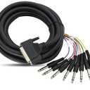 Balanced Snake DB25 TRS Interface to 1/4" TRS Analog Recorder Interface Cable 8 Channel (9.84 Feet) 25-Pin