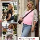 Huukeay 4 Pack Women's Maternity Shirts, Crew Neck Maternity Top Short Sleeve Casual Cotton Tee Side Ruched Pregnancy Clothes (L)