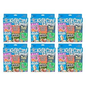 Regal Games - 6-Pack, 36 Game Sets - Classic Card Games - Includes Old Maid, Go Fish, Slapjack, Crazy 8's, War, and Silly Monster Memory Match- for Family Game Nights, Parties - Set of 6 Games