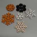 6 Pcs Christmas Table Decoration Wooden Farmhouse Table Centerpieces Rustic Christmas Tree House Reindeer Elk Angel Snowflake Wooden Sign Block Tiered Tray Decor for Xmas Gifts(Snowflake)