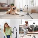 Aureday Phone Tripod, 92" Cell Phone Stand with 15" Gooseneck, Remote and Phone Holder, Overhead & Selfie Stick for Recording/Watching/Vlog, Compatible with iPhone Android