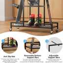 Standing Ski Storage Rack, Holds Snowboards & Skis, 3-Tier Organizer for Gear, Black - Ski Rack for Garage with Anti-Slipmat