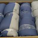 Marsui 4 Pcs Outdoor Indoor High Back Chair Cushions Patio Furniture Tufted Pillow with Ties Water-Resistant Replacement Outdoor Rocking Chair Cushions, 42 x 21 Inches (Blue Gray,Solid Color)