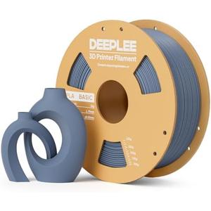 DEEPLEE PLA Basic 1.75mm 3D Printer Filament, 3D Printing Filament with Dimensional Accuracy +/- 0.02 mm, Neatly Wound, No Clogging, Best for Beginners, Fits for Most FDM 3D Printers 1KG Blue Grey
