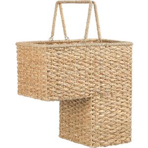 Creative Co-Op Woven Bankuan Rope Stair Basket with Handles, Natural