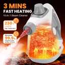Handheld Steam Cleaner for Home, Pressurized Portable Steamer for Cleaning with 15 Accessories for Multi-Surface Cleaning, Floors, Tiles, Grout, Kitchen, Bathroom, Couch & Car(Grey Cap&Grey Handle)