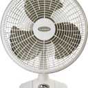 Lasko 16" Oscillating Portable Performance Table Fan for Home with 3 Speeds, Tilt-Back Fan Head, Carry Handle, White, 2506