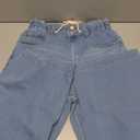 Allegra K Casual Denim Pants for Women's Baggy Drawstring 2025 Trendy Elastic Waist Wide Legs Jeans, Size M