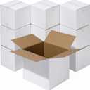 4x4x4" White Shipping Boxes, 10-Pack Small Corrugated Mailer Boxes for Small Business, 4x4x4 Inch Crush-Resistant Cardboard Gift Boxes, Ideal for Jewelry, Essential Oils & Party Favors, Easy to DIY
