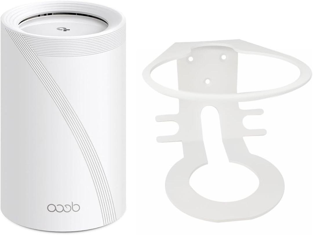 Wall Mount for TP-Link Deco BE63/ BE65/BE10000 Mesh Wi-Fi 7 System, Sturdy Metal Made Mount Stand Holder, Space-Saving Wall Hanging Bracket Holder Come with Cable Organizer Bracket (White-1Pack)