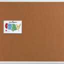 Quartet Cork Board, Bulletin Board, 3' x 2' Corkboard, Aluminum Frame (2303) (Silver)