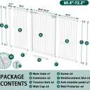 Fairy Baby 40.5" Extra Tall Baby Gate No Drill, 65.8"-72.2" Extra Wide Large Dog Gate, Pressure Mounted Walk Through Adjustable Tension Safety Gate, Auto Close Child Pet Gate for Stairs Doorway, White