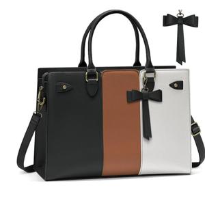 Laptop Bag for Women 15.6 Inch Laptop Tote Bag Waterproof Pu Leather Work Bag Computer Briefcase Office Teacher Handbag