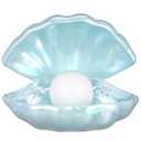 IMIKEYA Mushroom Lamp Shell Pearl Light: LED Pearl Night Light Lamp Nightlight Novelty Light Bedside Night for Kids Room, Bedroom, Living Room Home Decor Gifts (Blue) Oyster Shells