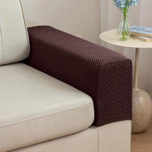 Yoovat Couch Arm Covers Sofa Arm Cover armrest Covers for Sofa Couch Armrest Cover Chair Arm Cover Set of 2 (Texture-Brown,Large (Set of 2))